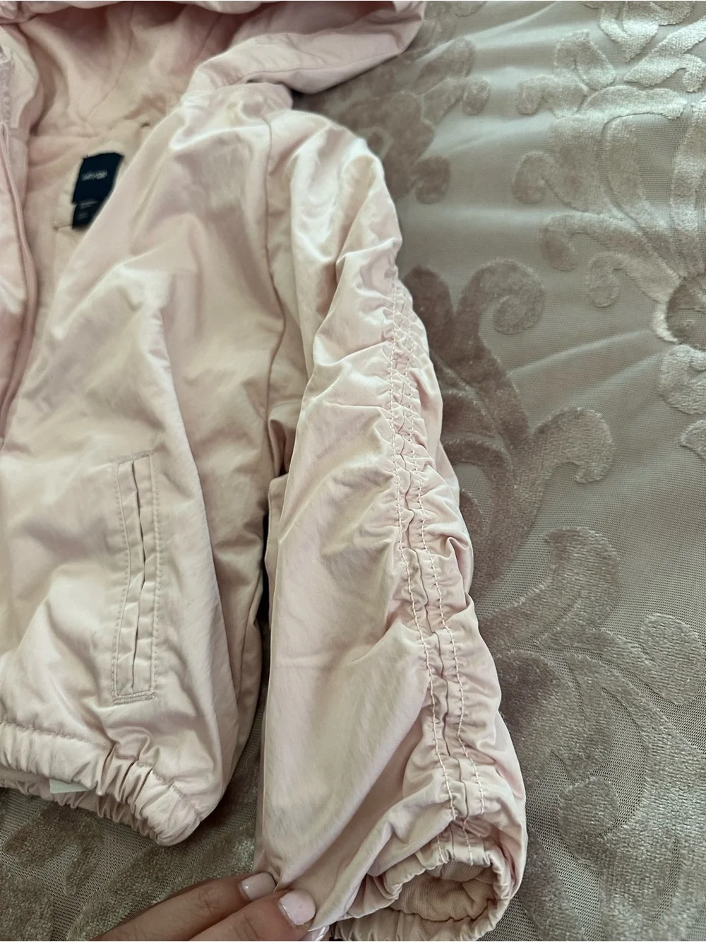 GAP Girls' Pale Soft Pink Hooded Jacket